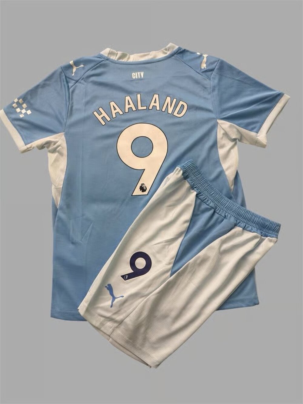 Erling Haaland Blue 26 27 Soccer Jersey Short Set